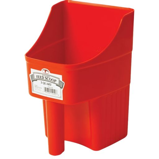 Little Giant 150408 Enclosed Feed Scoop  Durable Plastic  Red  3 Quart