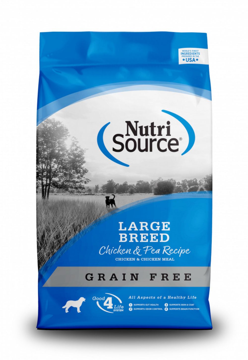 NutriSource Grain Free Large Breed Chicken &amp; Pea Dry Dog Food, Size: 26-lb