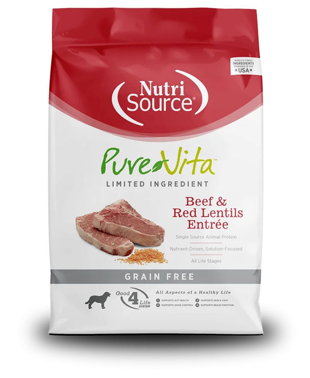PureVita Grain Free Beef &amp; Red Lentils Dry Dog Food, Size: 25-lb