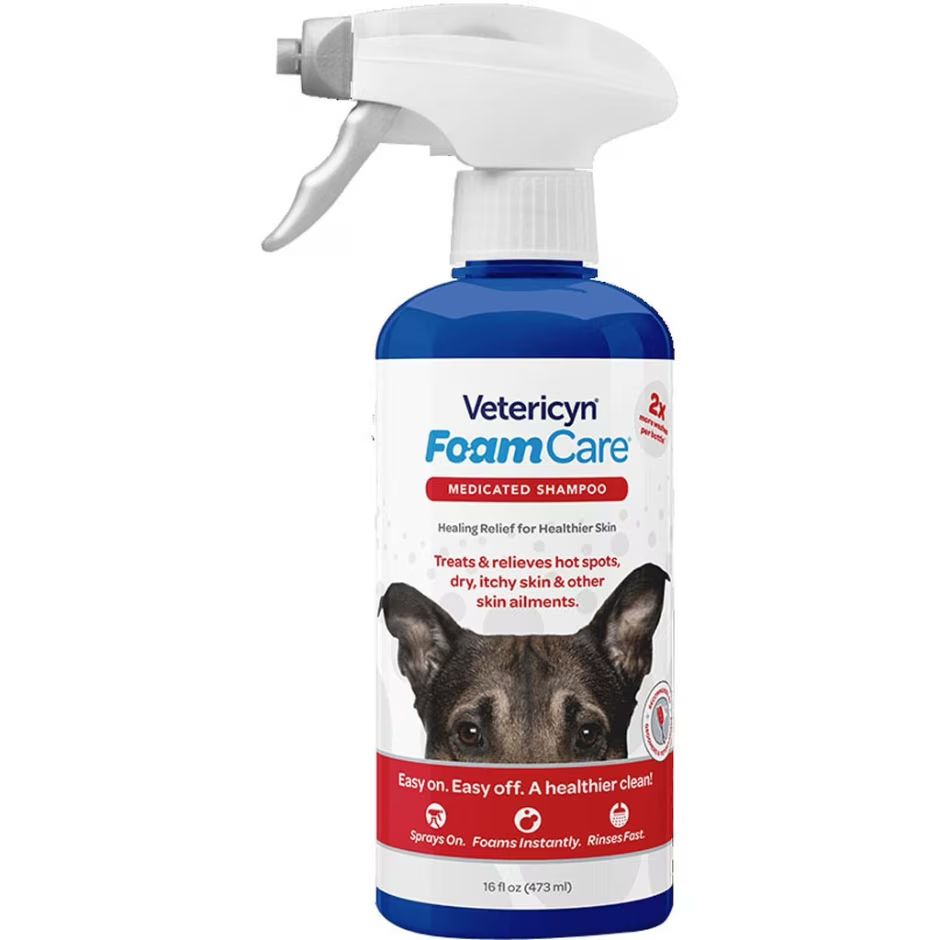 VETERICYN FOAMCARE MEDICATED PET SHAMPOO, Size: 16 oz