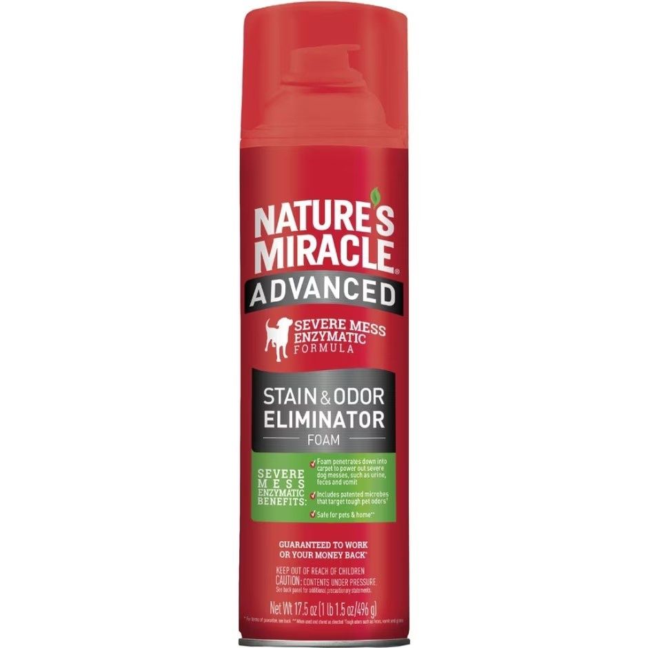 NATURE'S MIRACLE ADV STAIN &amp; ODOR ELIMINATOR FOAM, Size: 17.5 oz