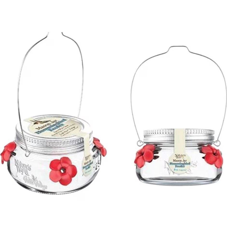 MASON JAR HUMMINGBIRD FEEDER, Size: 6 oz