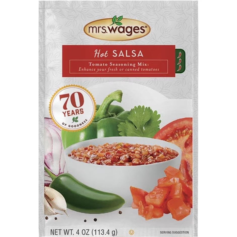 MRS. WAGES HOT SALSA TOMATO MIX, Size: 4 oz