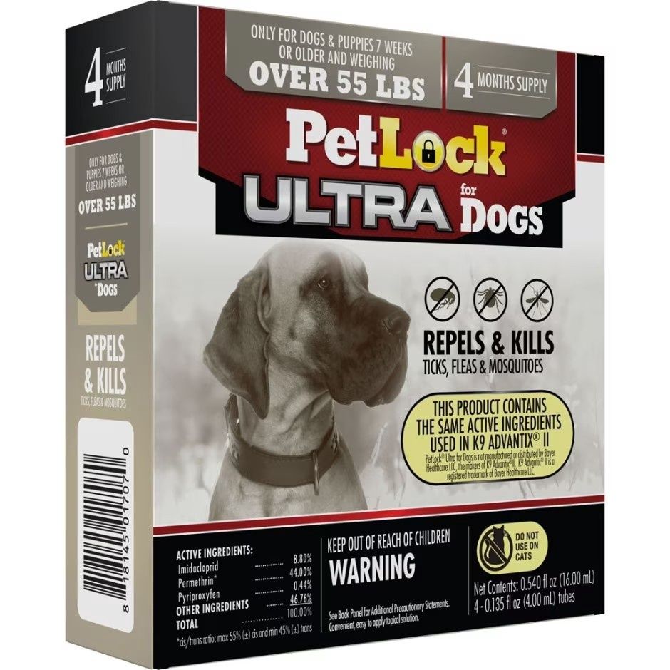 PETLOCK MAX FLEA &amp; TICK CONTROL FOR DOGS, Size: >55 lb
