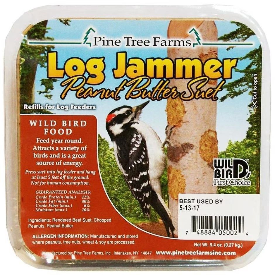PINE TREE FARMS LOG JAMMER SUET PLUGS, Size: 9.4 oz, Type: Peanut Butter