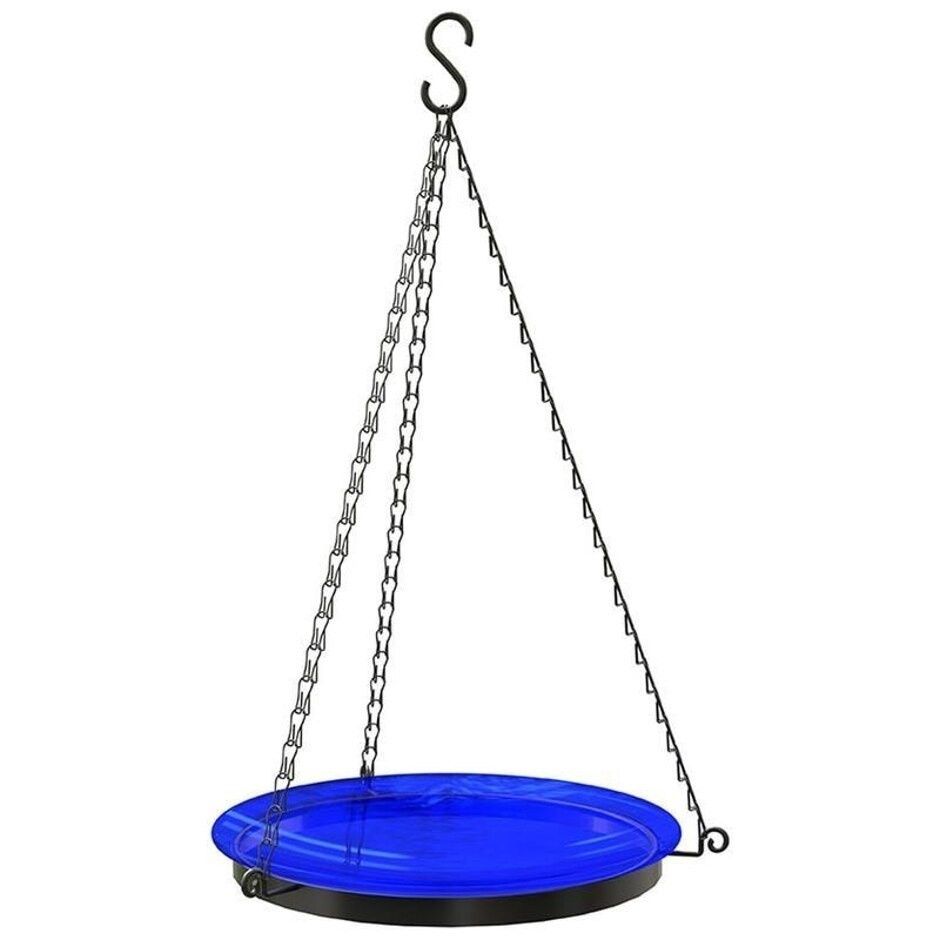 HANGING GLASS BIRDBATH W/CHAINS, Size: 10 in