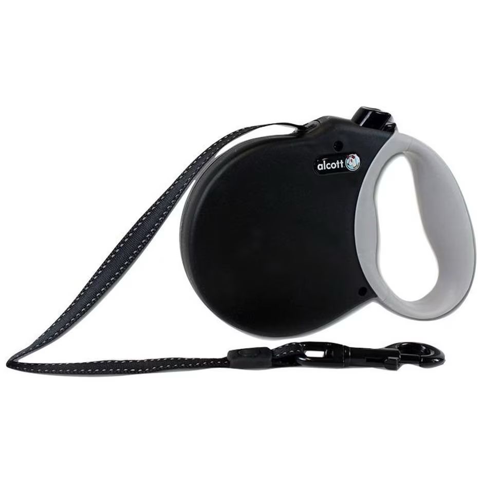 ALCOTT ADVENTURE RETRACTABLE BELT LEASH, Color: Black, Size: XS