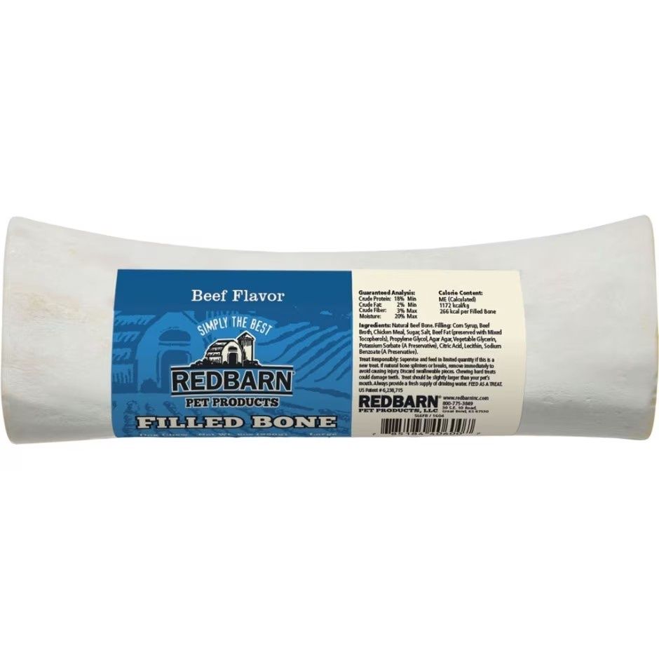 REDBARN NATURALS FILLED BONE, Flavor: Beef, Size: LG
