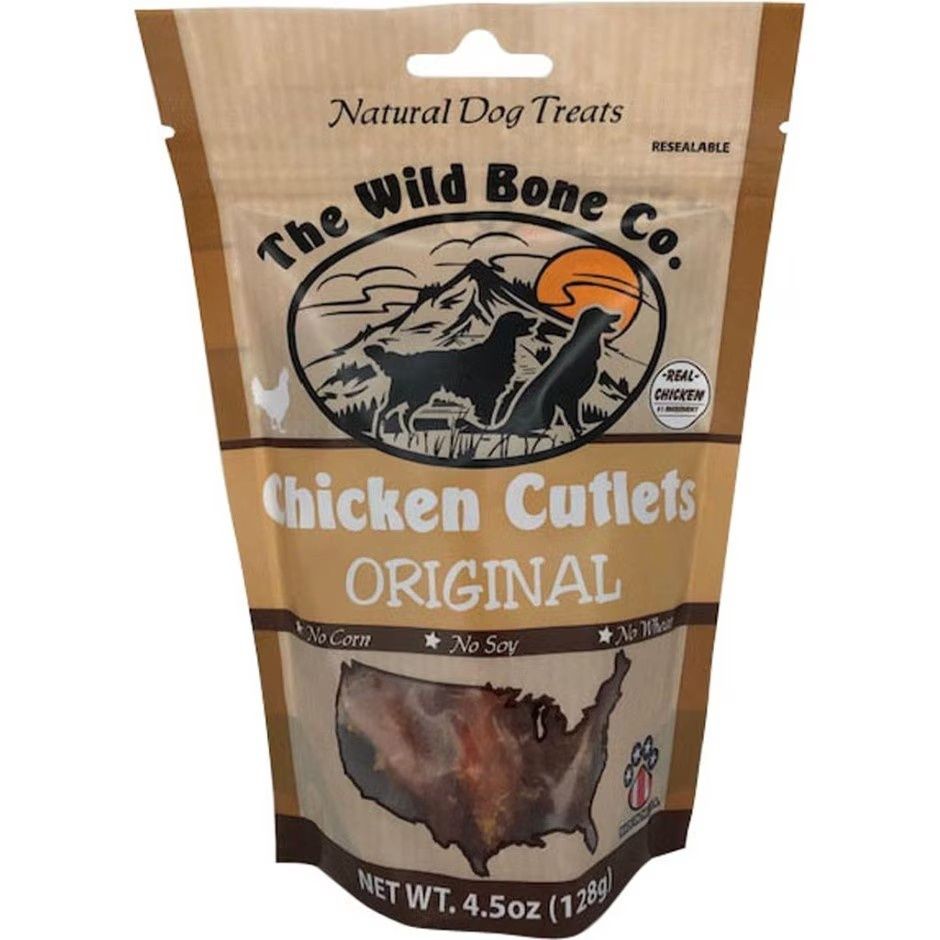 THE WILD BONE CO. ORIGINAL CUTLETS DOG TREATS, Flavor: Chicken