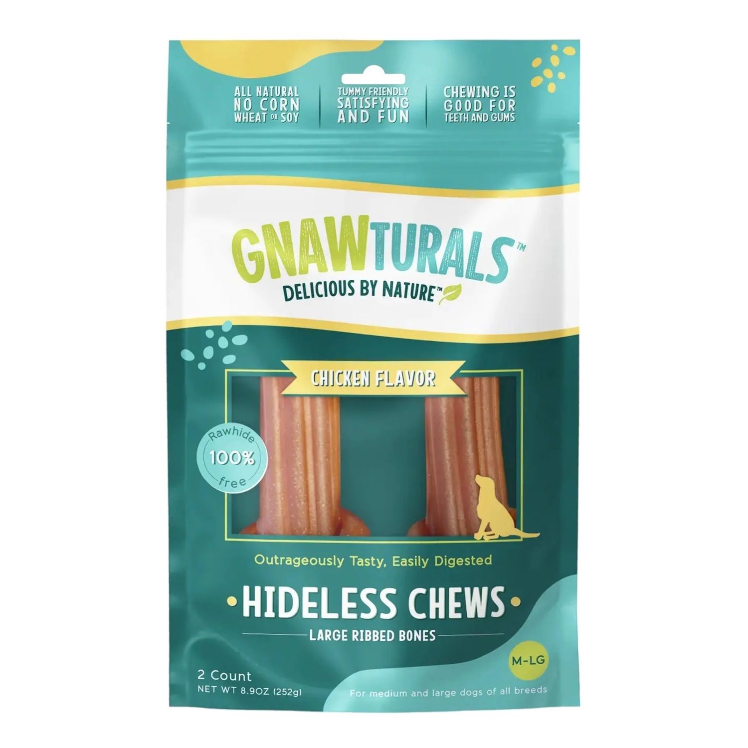 Gnawturals Chew Ribbed Bone Chicken, Size: LG
