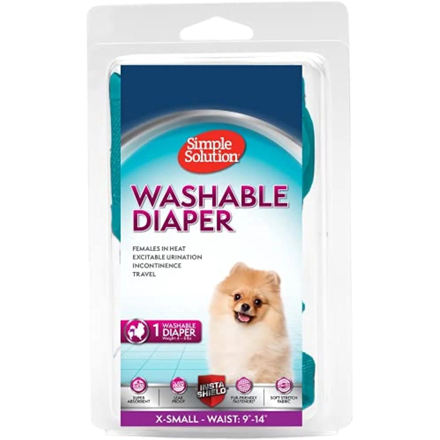 Simple Solution Washable Female Dog Diaper  Extra Small  1 pack, Size: XS