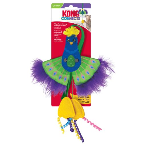 KONG Connects Peacock Cat Toy, One Size Fits All, Blue
