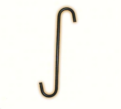 Hookery (#RS8) Metal S Extension Hook  Black 8” with 1” opening (Pack of 1)