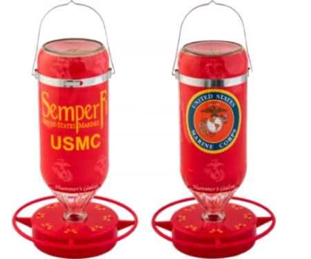 US Marines Hummingbird Feeder Red 32 Oz