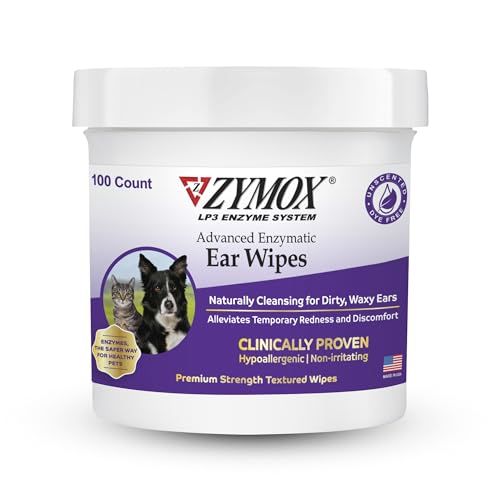 Zymox Advanced Enzymatic Ear Wipes for Cats Dogs