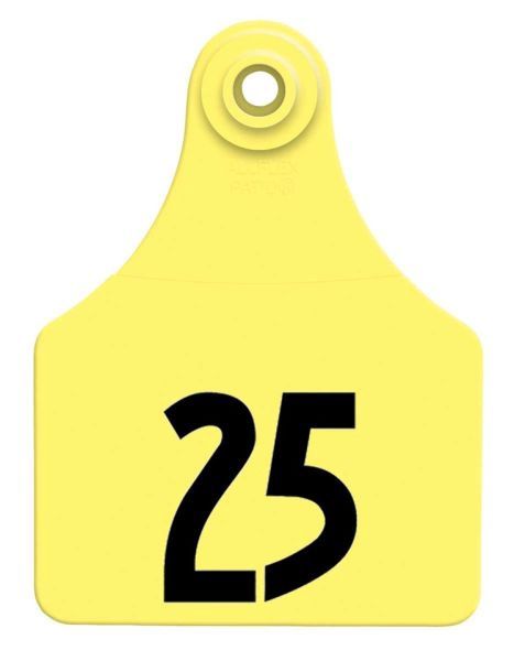 Allflex Global Large Female Ear Tags with Buttons-Yellow-1 - 25