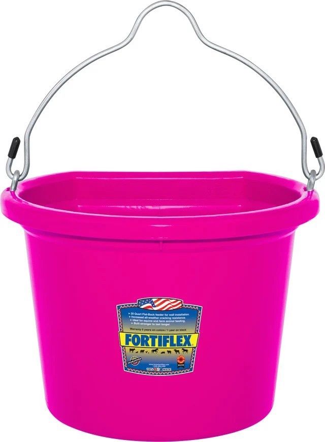 Fortiflex Pink Flat Back Bucket - 8 QT