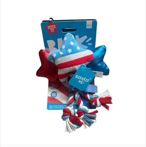 BARK STAR SPANGLED SQUEAK PLUSH XS/SM