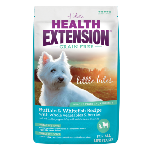 Health Extension Grain Free Buffalo &amp; Whitefish Recipe Dry Dog Food, Little Bites 1-pound