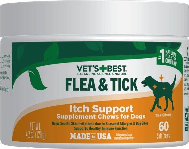 Vet’s Best Flea &amp; Tick Skin Support Chew 60 Ct