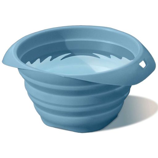 Kurgo Collaps-A-Bowl for Dogs  Collapsible Travel Dog Bowl  Pet Food &amp; Hiking Water Bowl  Food Grade Bowl for Dogs  Travel Accessories for Pets  Includes Carabiner (24 oz  Blue)