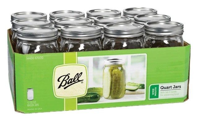 Ball Wide Mouth  Mason Jars - QT 12pack