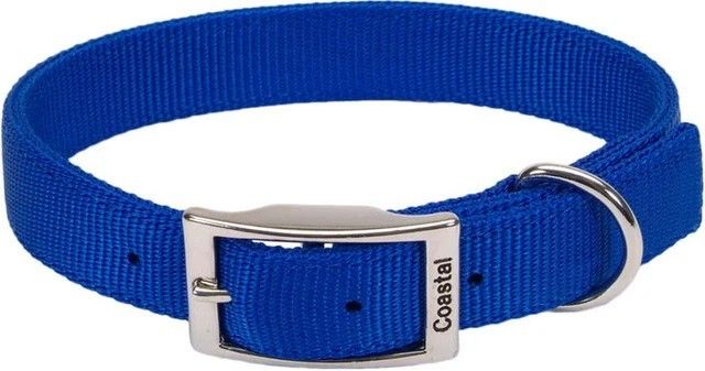 Coastal Double Ply Dog Collar - Blue - 20 IN