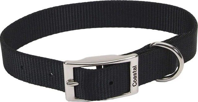 Coastal Double Ply Dog Collar - Black - 20 IN