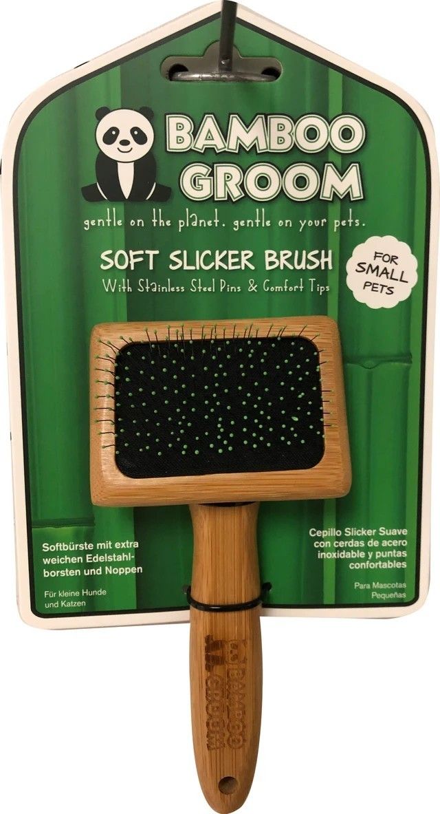 Bamboo Groom Soft Slicker Brush Small