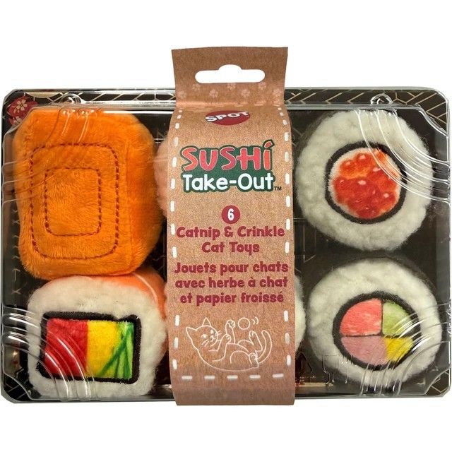 Spot Sushi Roll Set W/Catnip 6 Pc