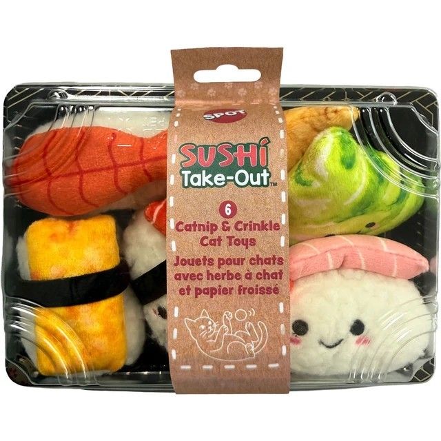 Spot Sushi Nigiri Set W/Catnip 6 Pc