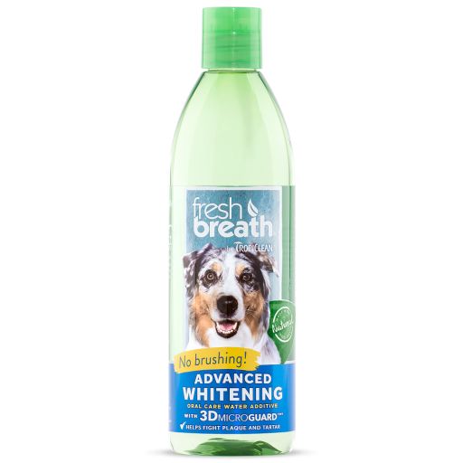 TropiClean Fresh Breath Advanced Whitening Oral Care Water Additive for Dogs  16oz