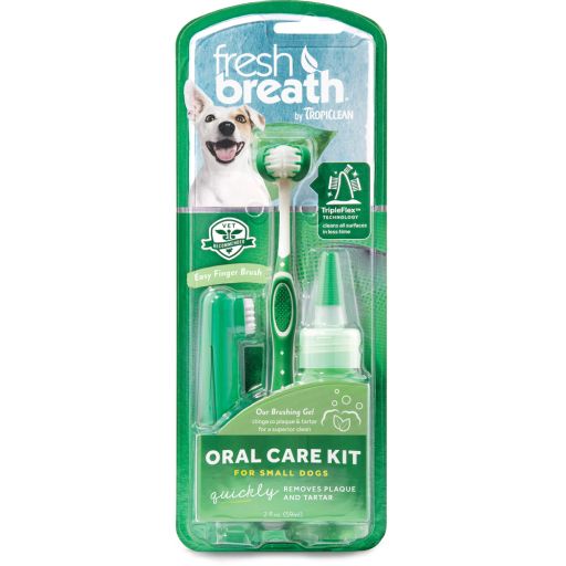 TropiClean Fresh Breath Oral Care Kit for Small Dogs