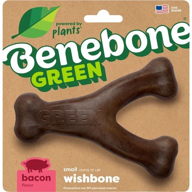 Benebone Green Wishbone Bacon, Size: Small