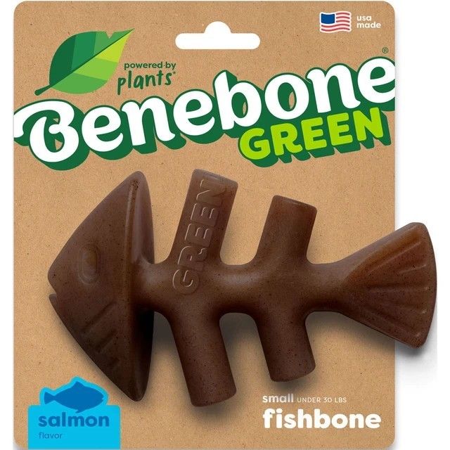 Benebone Green Fishbone Salmon, Size: Small