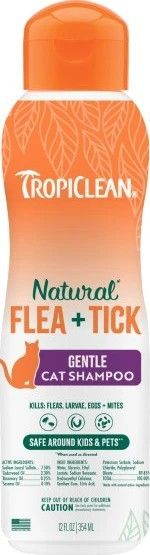 Tropiclean Natural Flea &amp; Tick Gentle Cat Shampoo 12 Oz