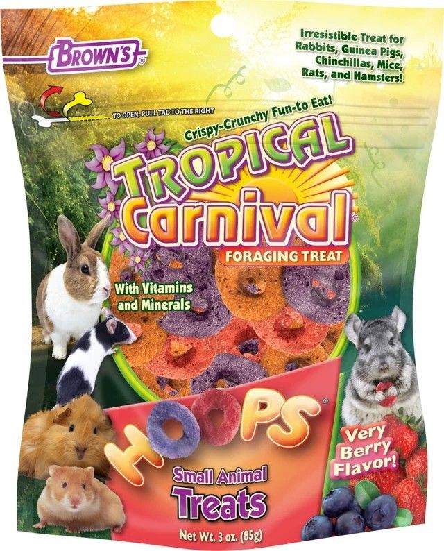 Tropical Carnival Hoops Small Animal Treat 3 Oz