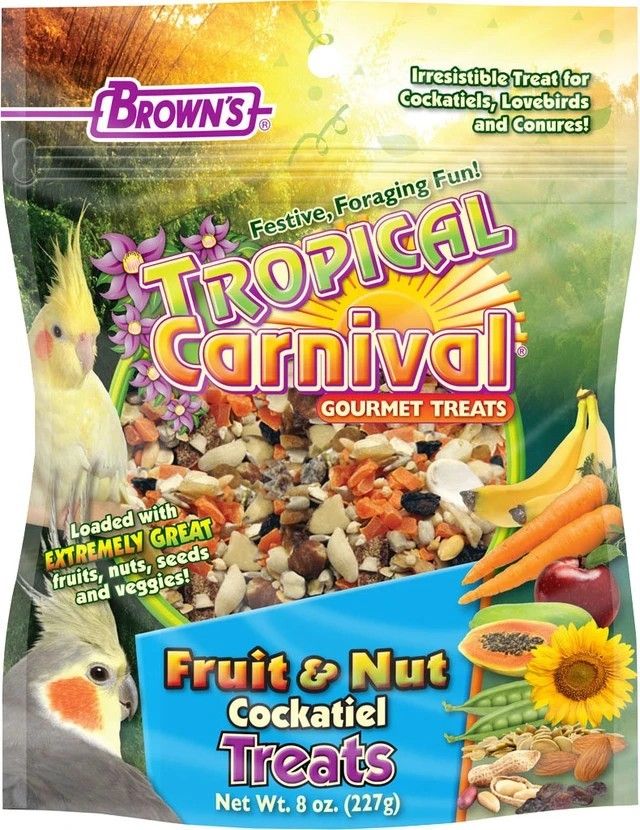 Tropical Carnival Fruit &amp; Nut Cockatiel Treats-8 Oz