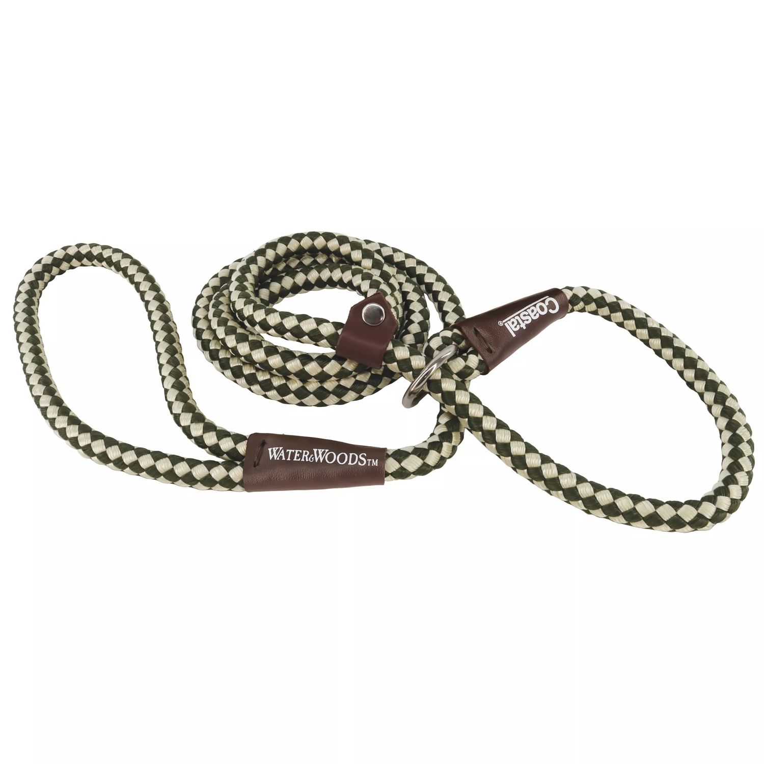 Water &amp; Woods Braided Rope Dog Slip Leash- 5/8X6, Color: GRW