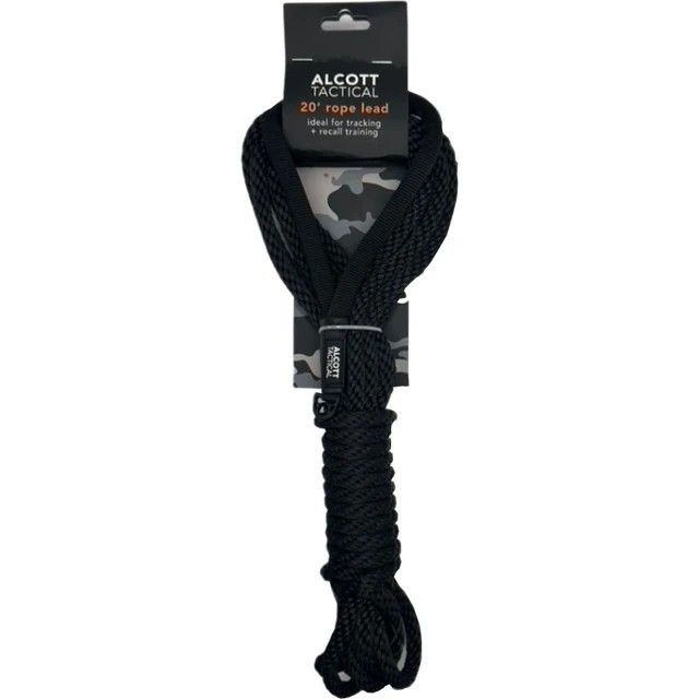 Alcott Tactical Rope Lead Black, Size: 20'