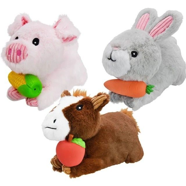 MultiPet Hide N' Squeak Two-In-One Plush/Latex Toy Md.