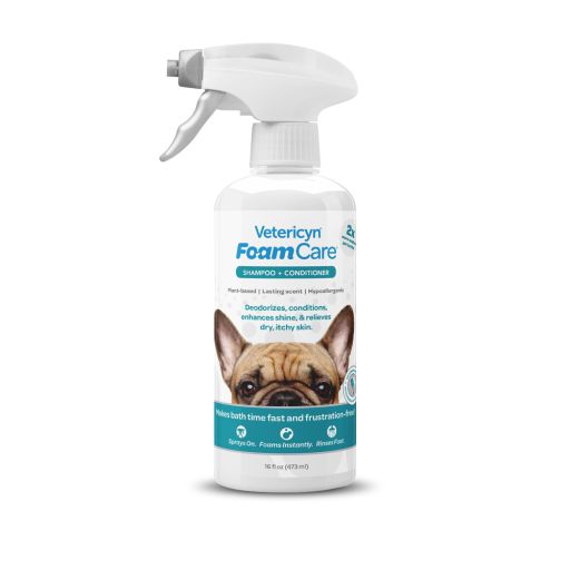 Vetericyn FoamCare Spray-On Dog Shampoo Plus Conditioner  16 Fluid Ounces