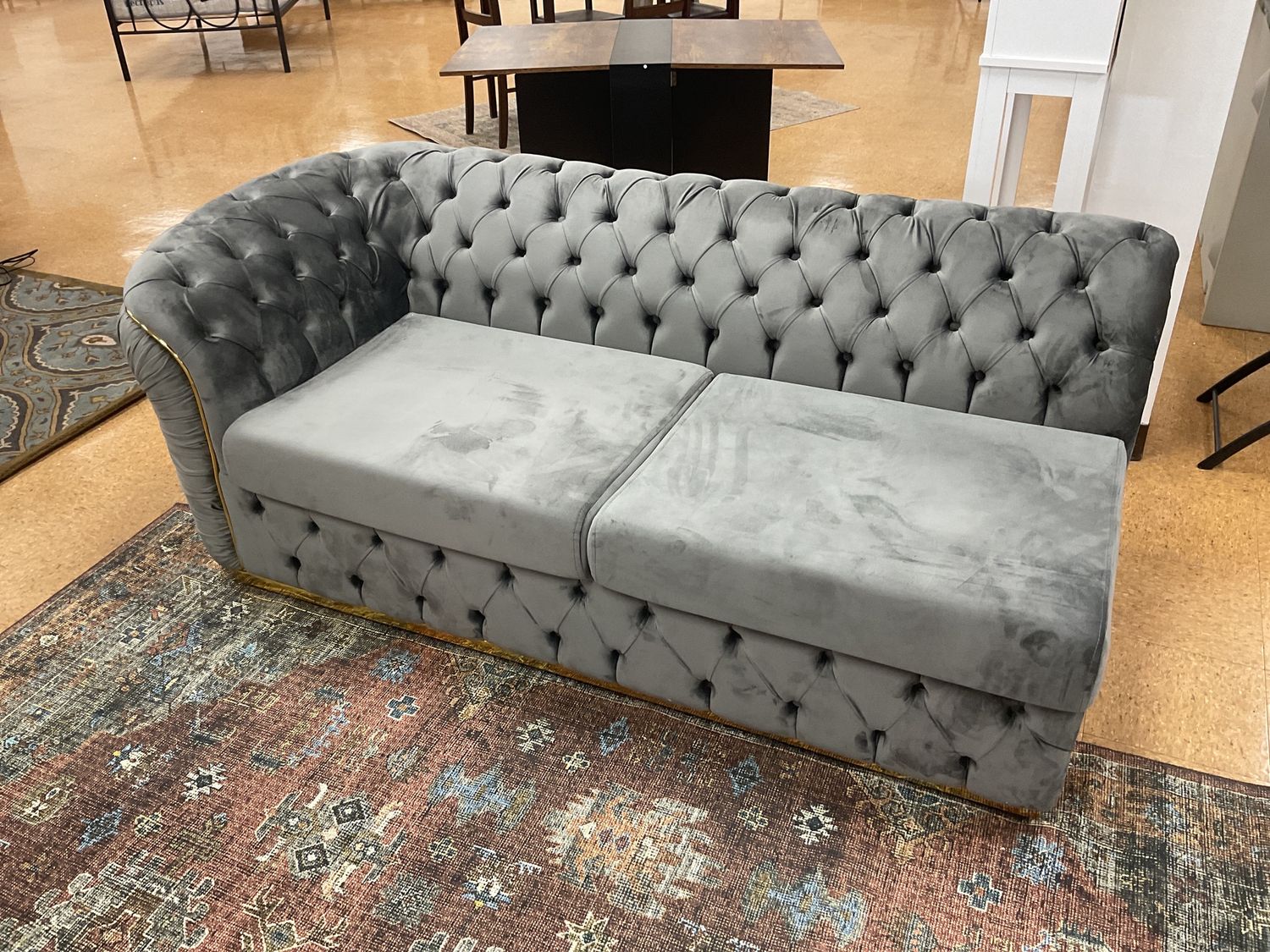 Modern velvet sofa