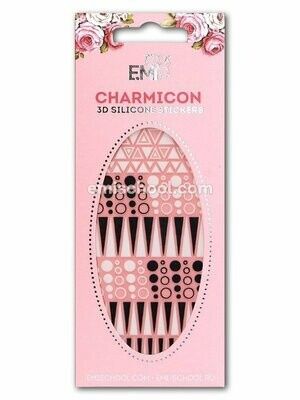 Charmicon 3D Silicone Stickers #038 Geometry Black/White