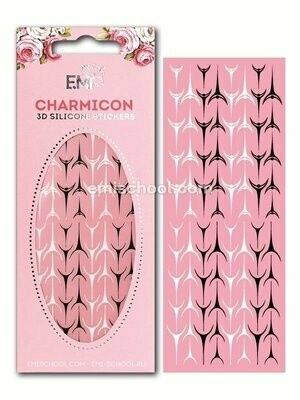 Charmicon 3D Silicone Stickers #036 Lunula Black/White