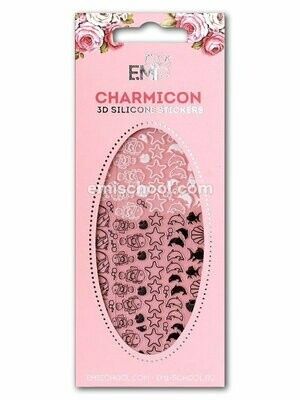 Charmicon 3D Silicone Stickers #048 Fish Black/White