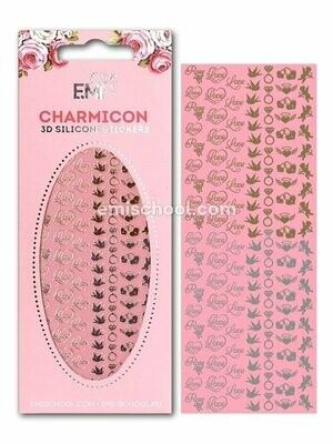 Charmicon 3D Silicone Stickers Love MIX Gold/Silver