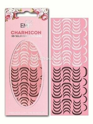 Charmicon 3D Silicone Stickers #012 Lunula Black/White