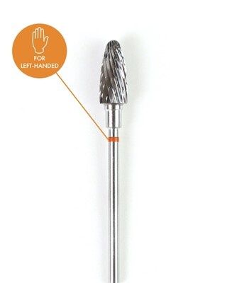 Corn-shaped Carbide Rotary File for Lefties, 6 mm, Medium abrasiveness