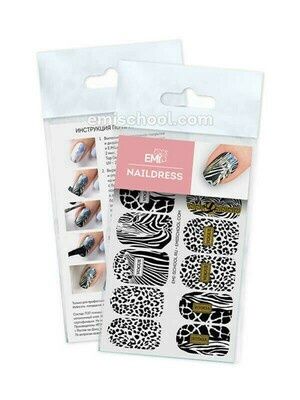 Naildress Slider Design #046 Zebra and Black Leopard